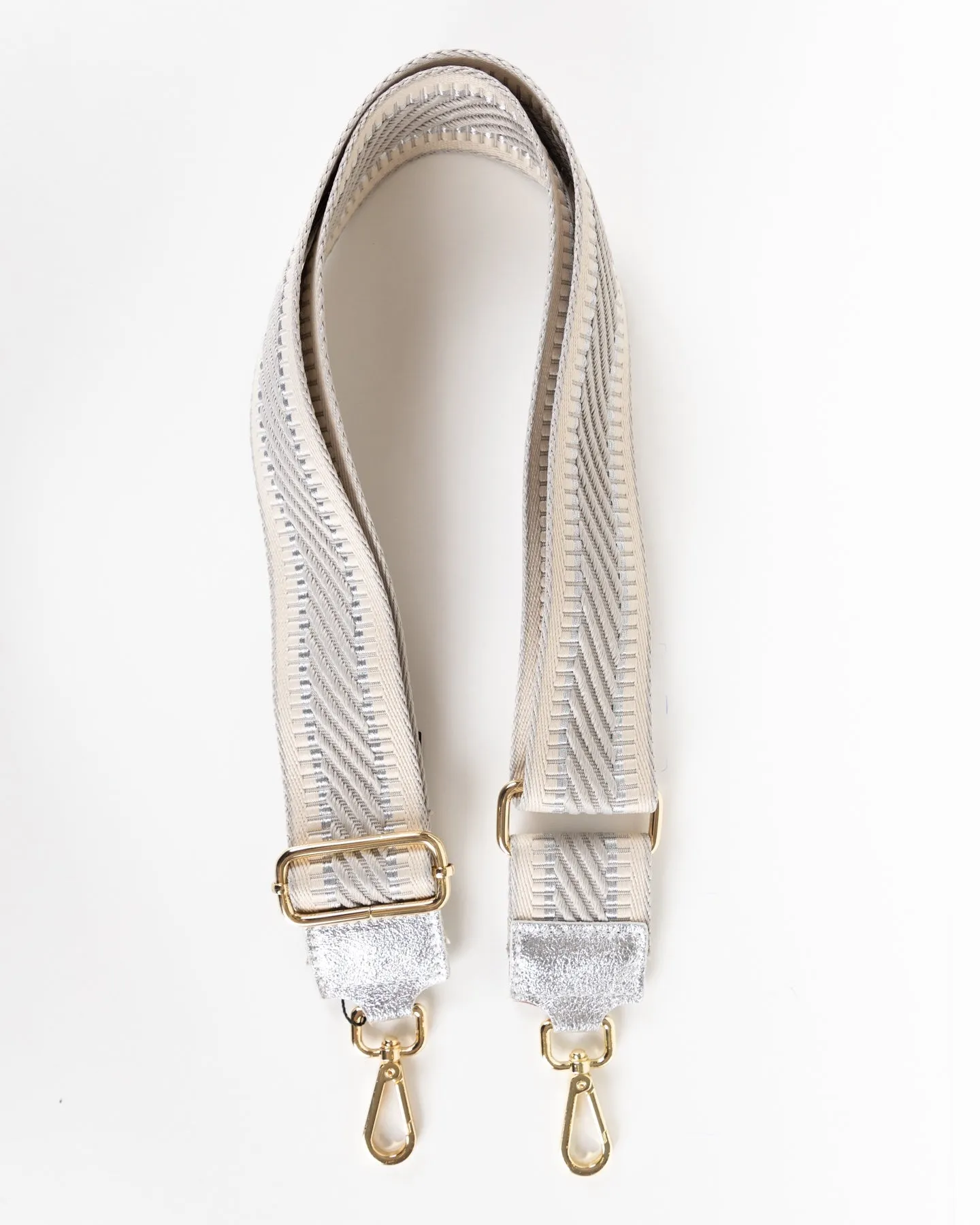 Adjustable Shoulder Bag Strap with Grey Chevron Design