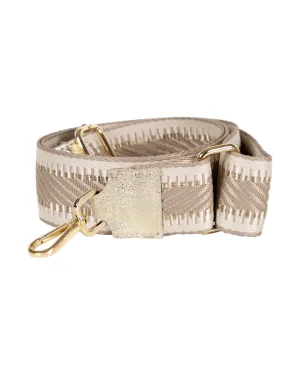 Adjustable Shoulder Bag Strap with Taupe Chevron Design