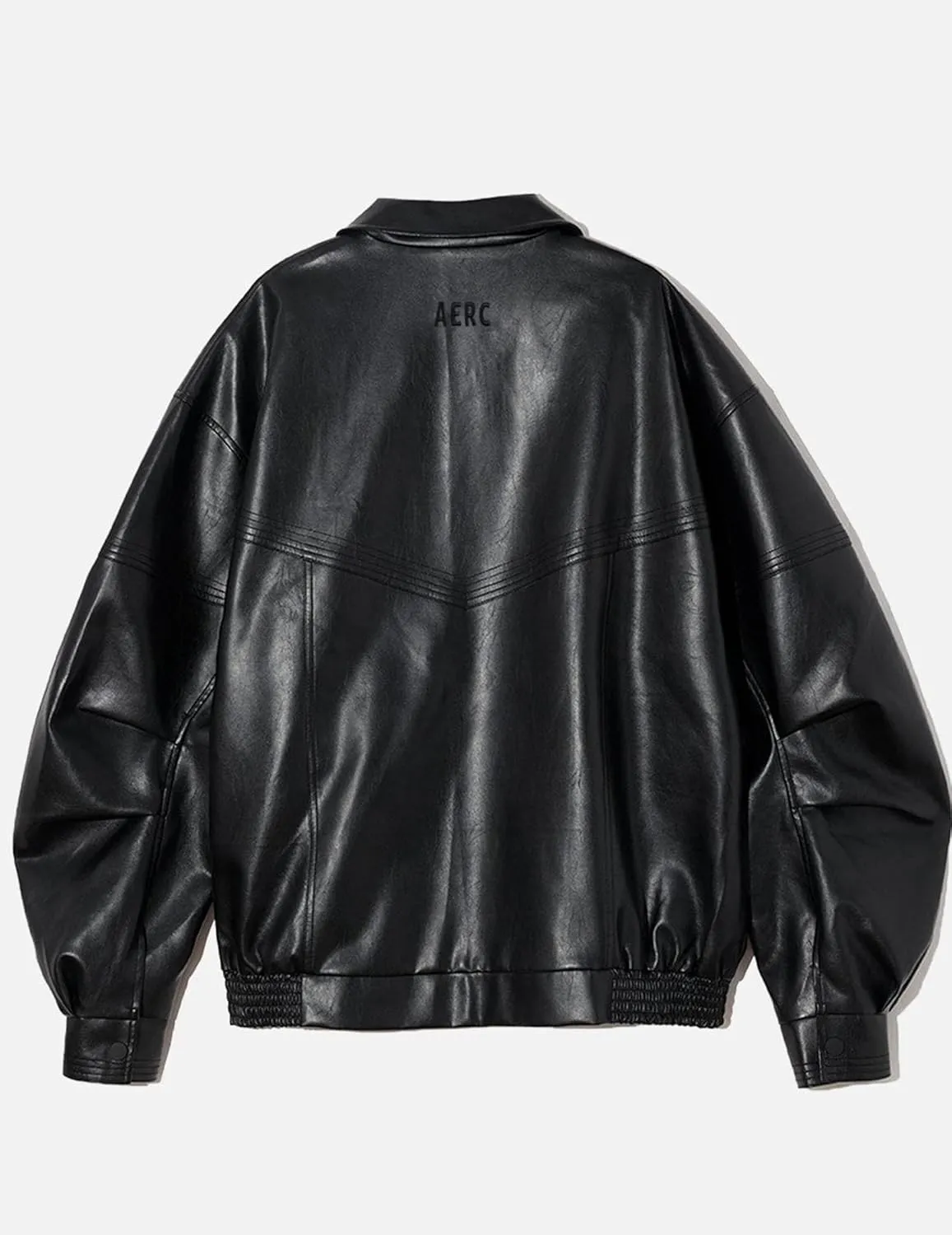 Aelfric Eden Womens Leather Jacket Oversized Y2k Faux Motorcycle Bomber Moto Biker Jackets Coats