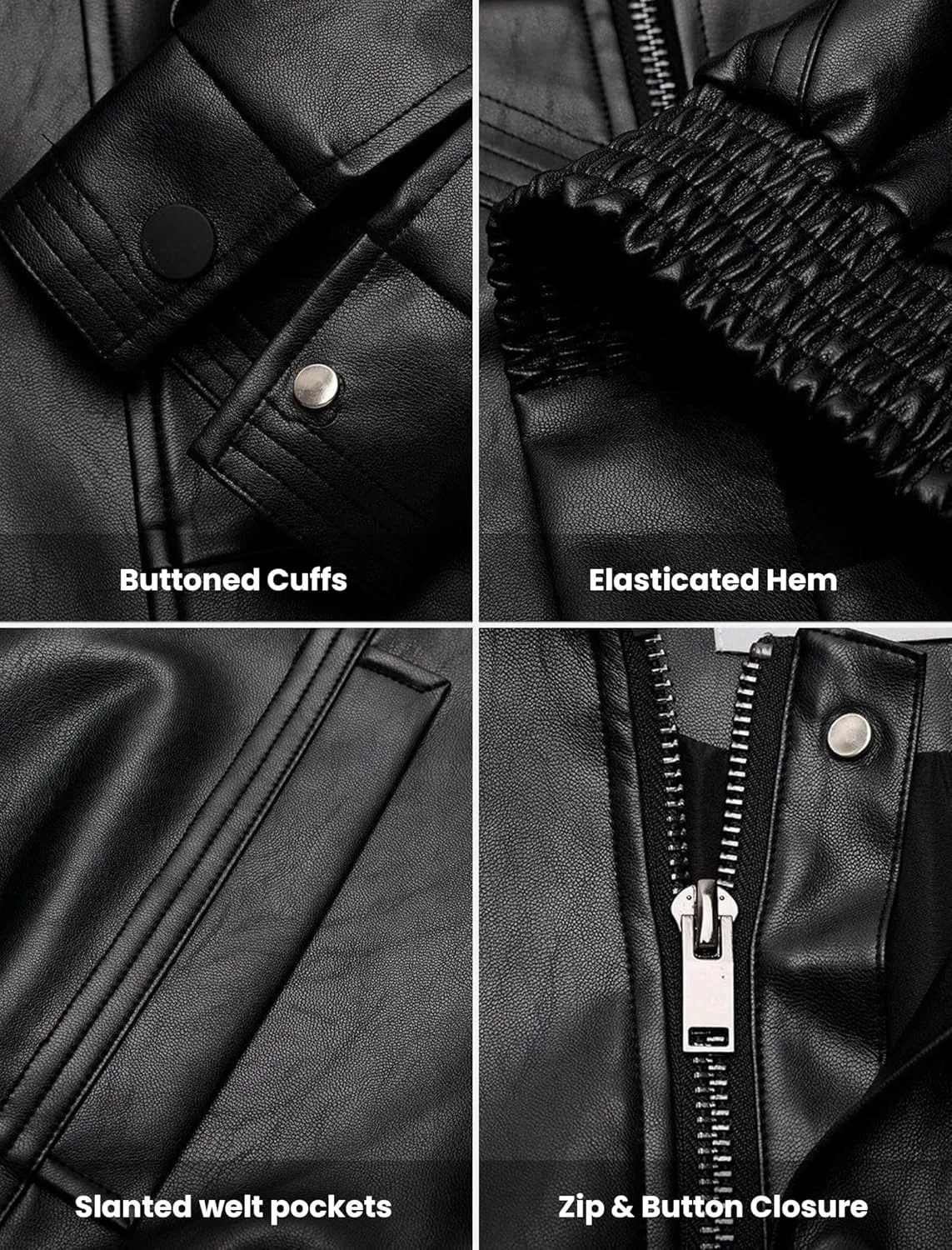 Aelfric Eden Womens Leather Jacket Oversized Y2k Faux Motorcycle Bomber Moto Biker Jackets Coats