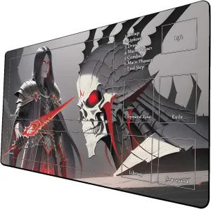AI Painting TCG Playmat - MTG Trading Card Game Mat with Zone, 24x14 Inches Premium MTG Playmat - The Perfect Companion for Intense Card Battles - Fantasy Dark Vampire Lotus-057