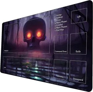 AI Painting TCG Playmat - MTG Trading Card Game Mat with Zone, 24x14 Inches Premium MTG Playmat - The Perfect Companion for Intense Card Battles - Fantasy Dark Vampire Lotus-072