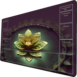 AI Painting TCG Playmat - MTG Trading Card Game Mat with Zone Layout, 24x14 Inches Premium MTG Play Mat - The Perfect Companion for Intense Card Battles - Fantasy Dark Skull Black Lotus 424A313