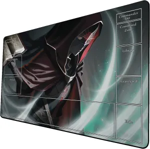 AI Painting TCG Playmat - MTG Trading Card Game Mat with Zone Layout, 24x14 Inches Premium MTG Play Mat - The Perfect Companion for Intense Card Battles - Fantasy Dark Skull Black Lotus 424A323