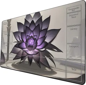 AI Painting TCG Playmat - MTG Trading Card Game Mat with Zone Layout, 24x14 Inches Premium MTG Play Mat - The Perfect Companion for Intense Card Battles - Fantasy Dark Skull Black Lotus 424A329