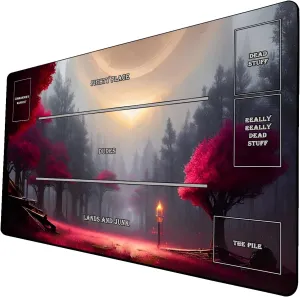 AI Painting TCG Playmat - MTG Trading Card Game Mat with Zones, 24x14 Inches Premium MTG Playmat - The Perfect Companion for Intense Card Battles - Fantasy Dark Vampire Lotus-060