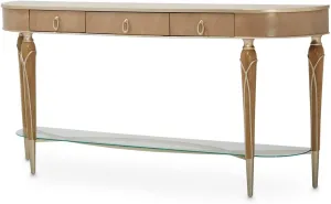 Aico Amini Villa Cherie Console Table in Caramel