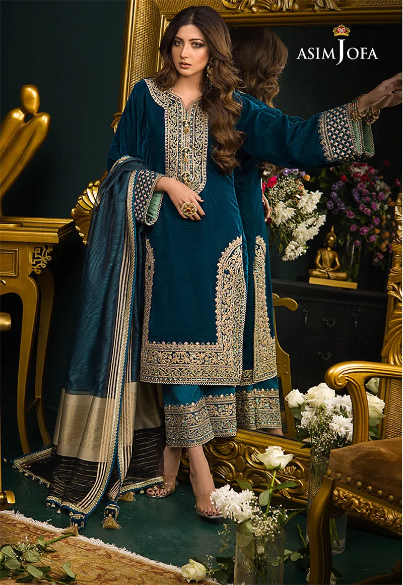 AJMR-01 EMBROIDERED VELVET 3 PCS