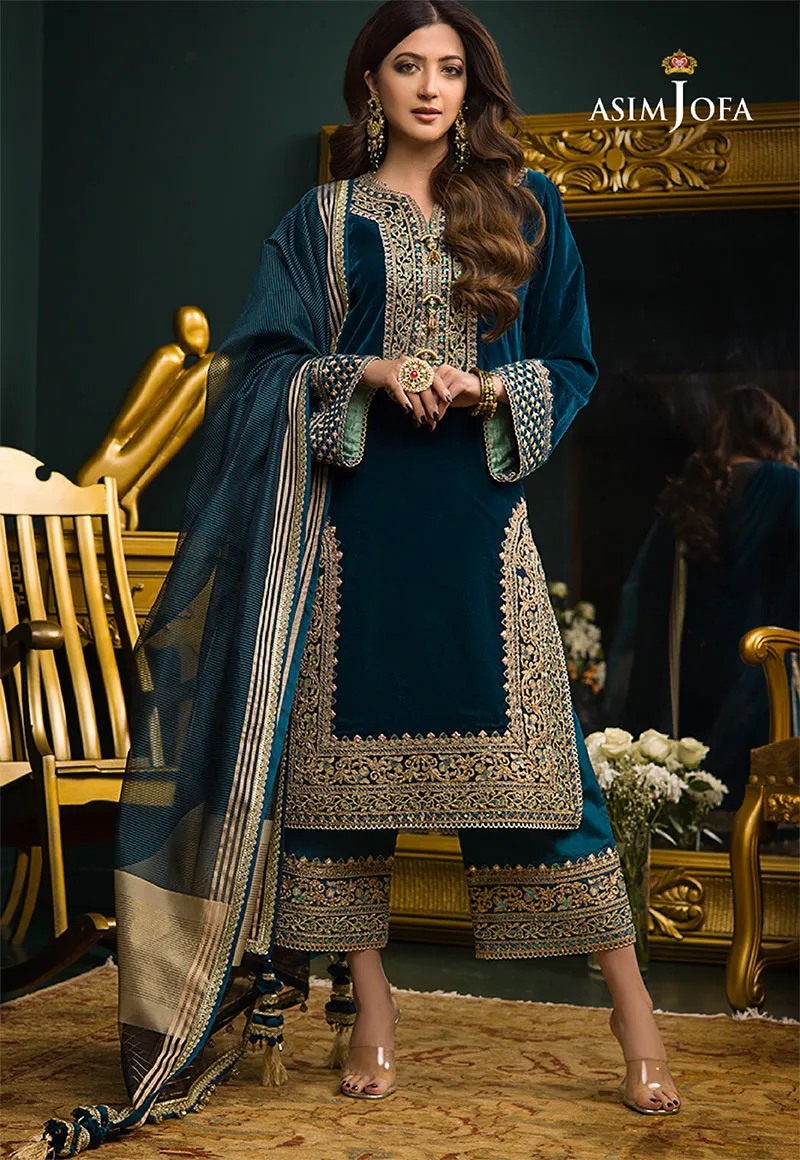 AJMR-01 EMBROIDERED VELVET 3 PCS