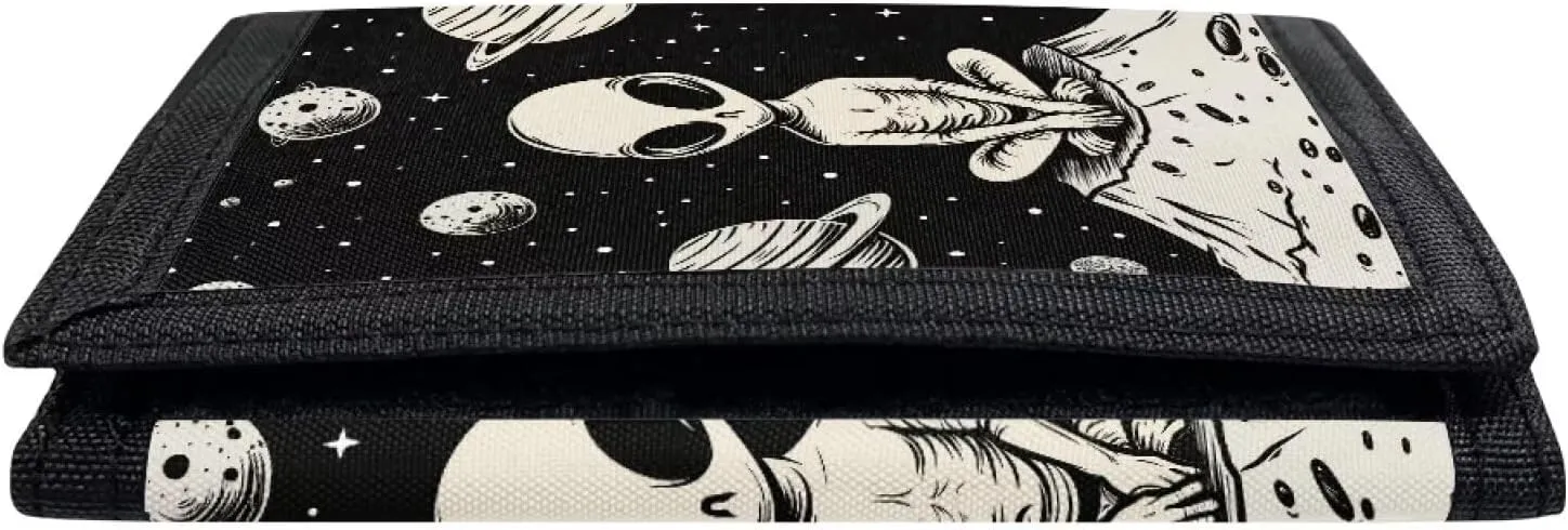 Alien Toddler Wallet Small Kids Wallet for Toddler Girl UFO Children RFID Blocking Card Wallets Trifold Pouch Credit Card Holder for Shopping