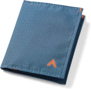 Allett Hybrid Card Wallet, Indigo Blue | Nylon, RFID Blocking, Vertical Layout | Minimalist, Bifold, Card Holder, Water Resistant, Thin, Front Pocket | Holds 3-10  Cards, Cash