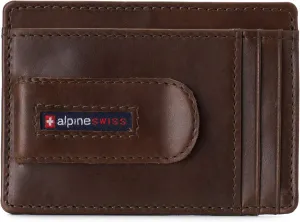 Alpine Swiss RFID Dermot Money Clip Front Pocket Wallet For Men Leather Comes in a Gift Box