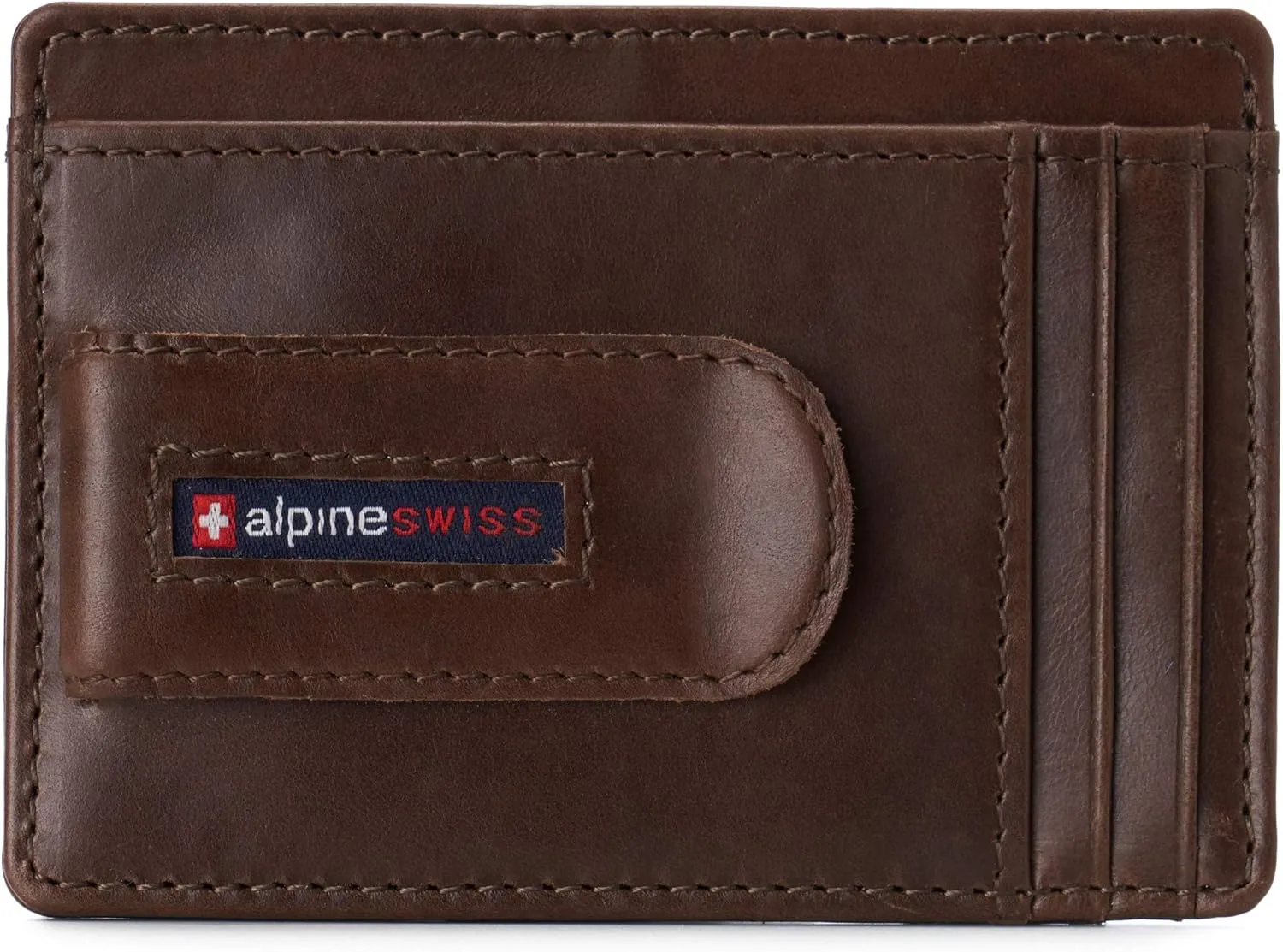 Alpine Swiss RFID Dermot Money Clip Front Pocket Wallet For Men Leather Comes in a Gift Box