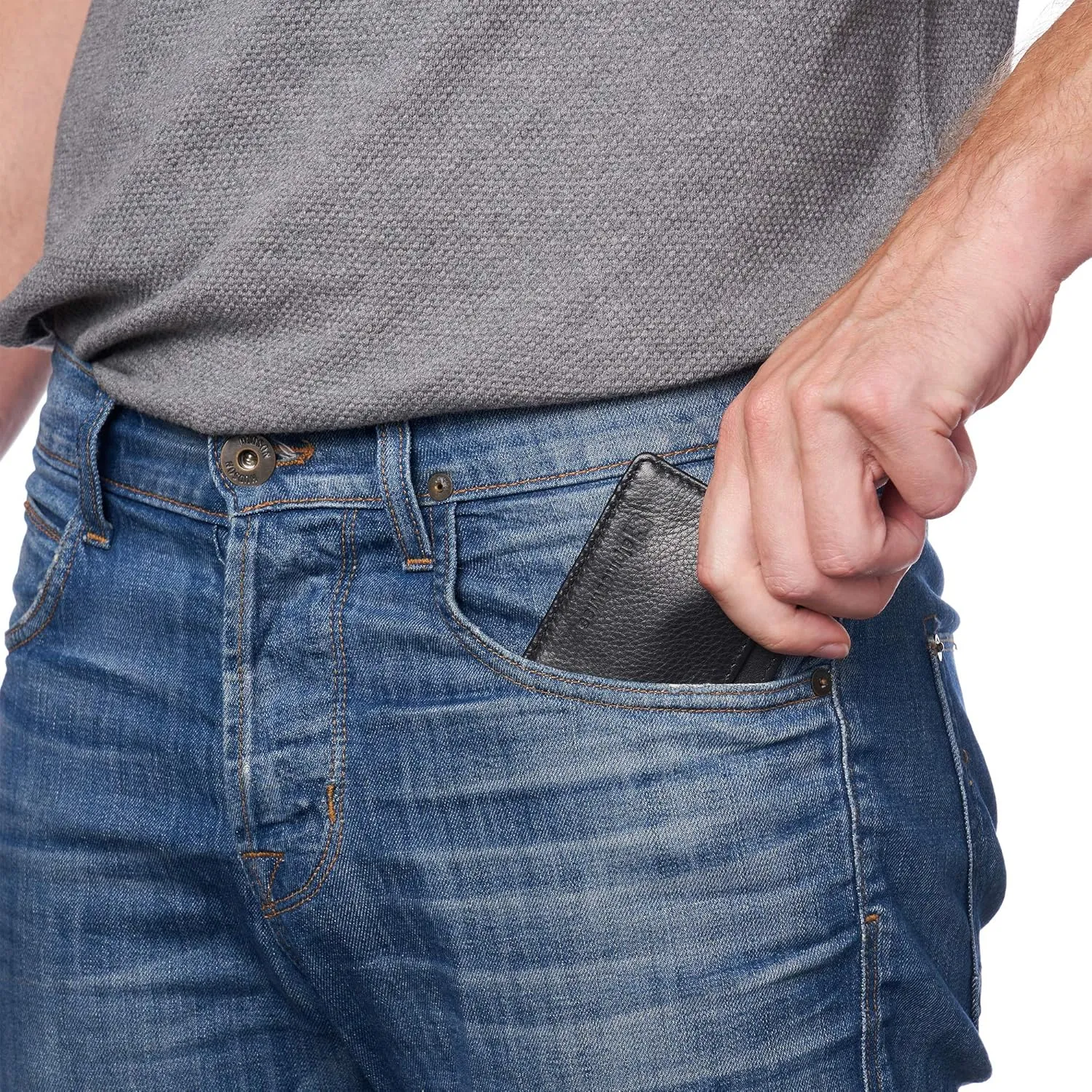 Alpine Swiss RFID Minimalist Oliver Front Pocket Wallet For Men Leather Comes in a Gift Box