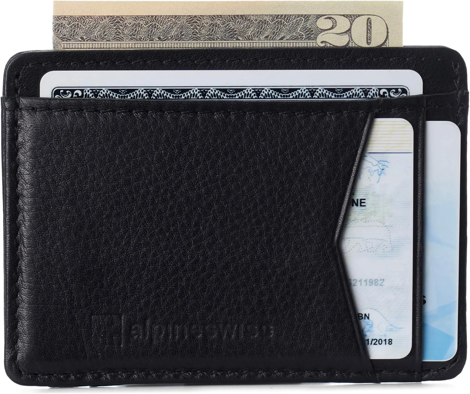 Alpine Swiss RFID Minimalist Oliver Front Pocket Wallet For Men Leather Comes in a Gift Box