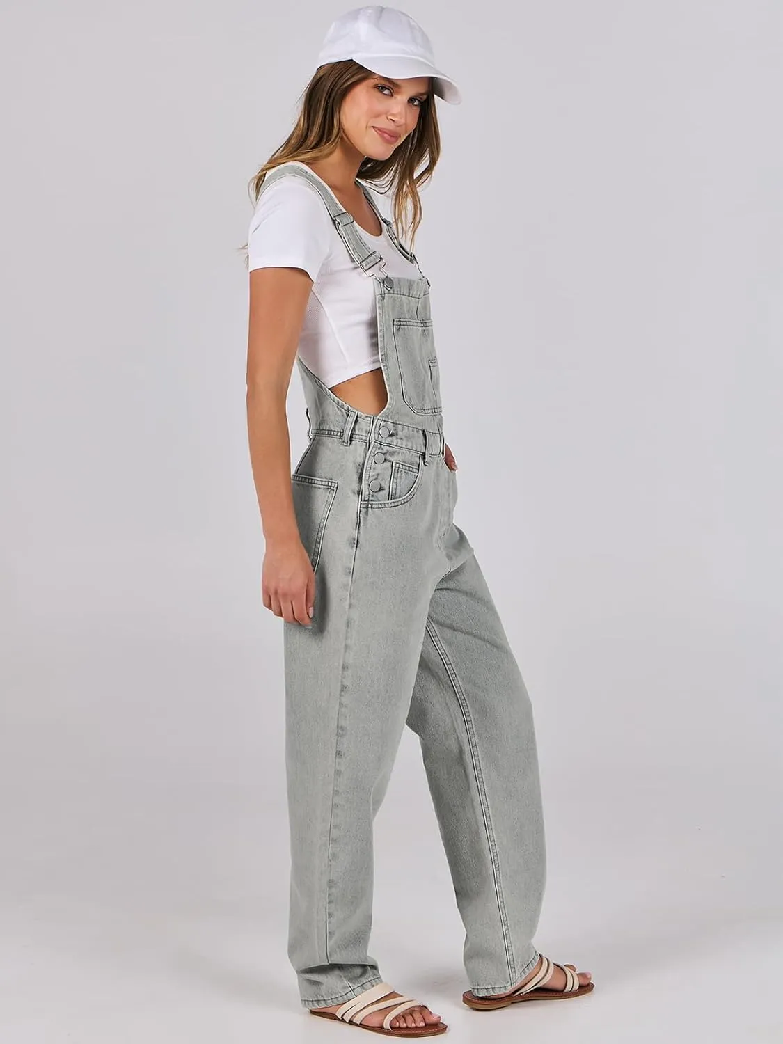 ANRABESS Overalls for Women Loose Fit Denim Overall Adjustable Strap Jean Jumpsuit Bib Romper 2025 Summer Casual work Outfits