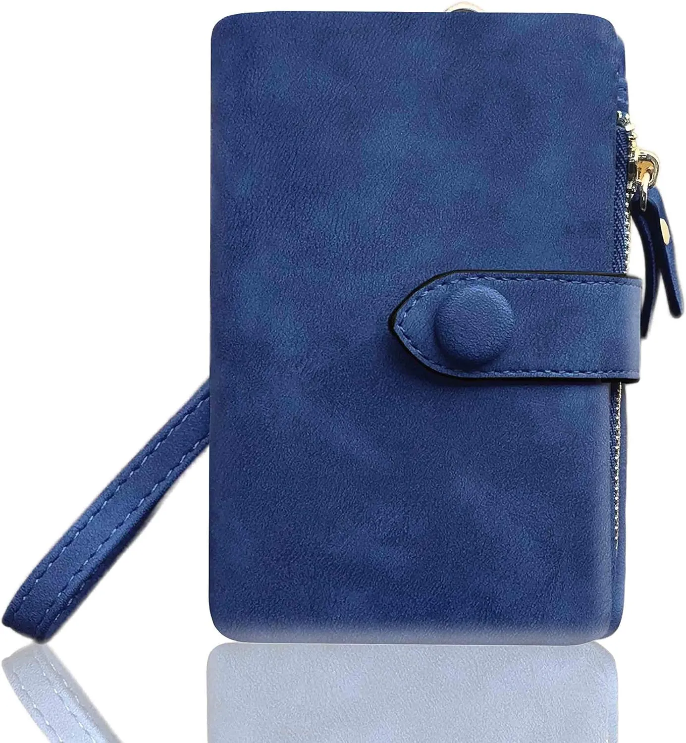 AOXONEL Women's Small Bifold Leather wallet Rfid blocking Ladies Wristlet with Card holder id window Coin Purse
