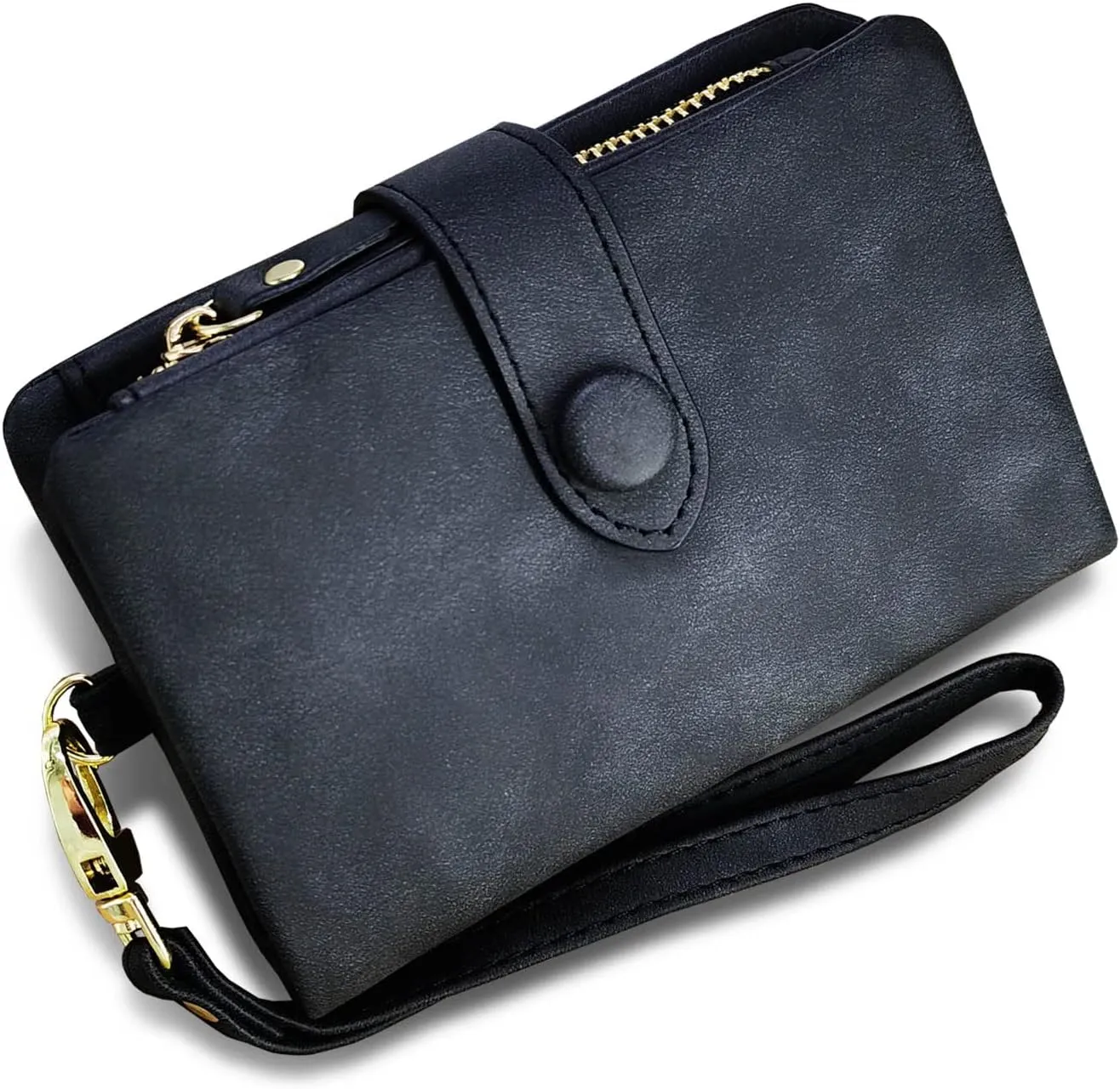 AOXONEL Women's Small Bifold Leather wallet Rfid blocking Ladies Wristlet with Card holder id window Coin Purse