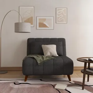 Artdeco Home 40" W Convertible Futon Chair with Matching Pillow(s) for Small Space Living Room and Apartment (Springfield, Charcoal)