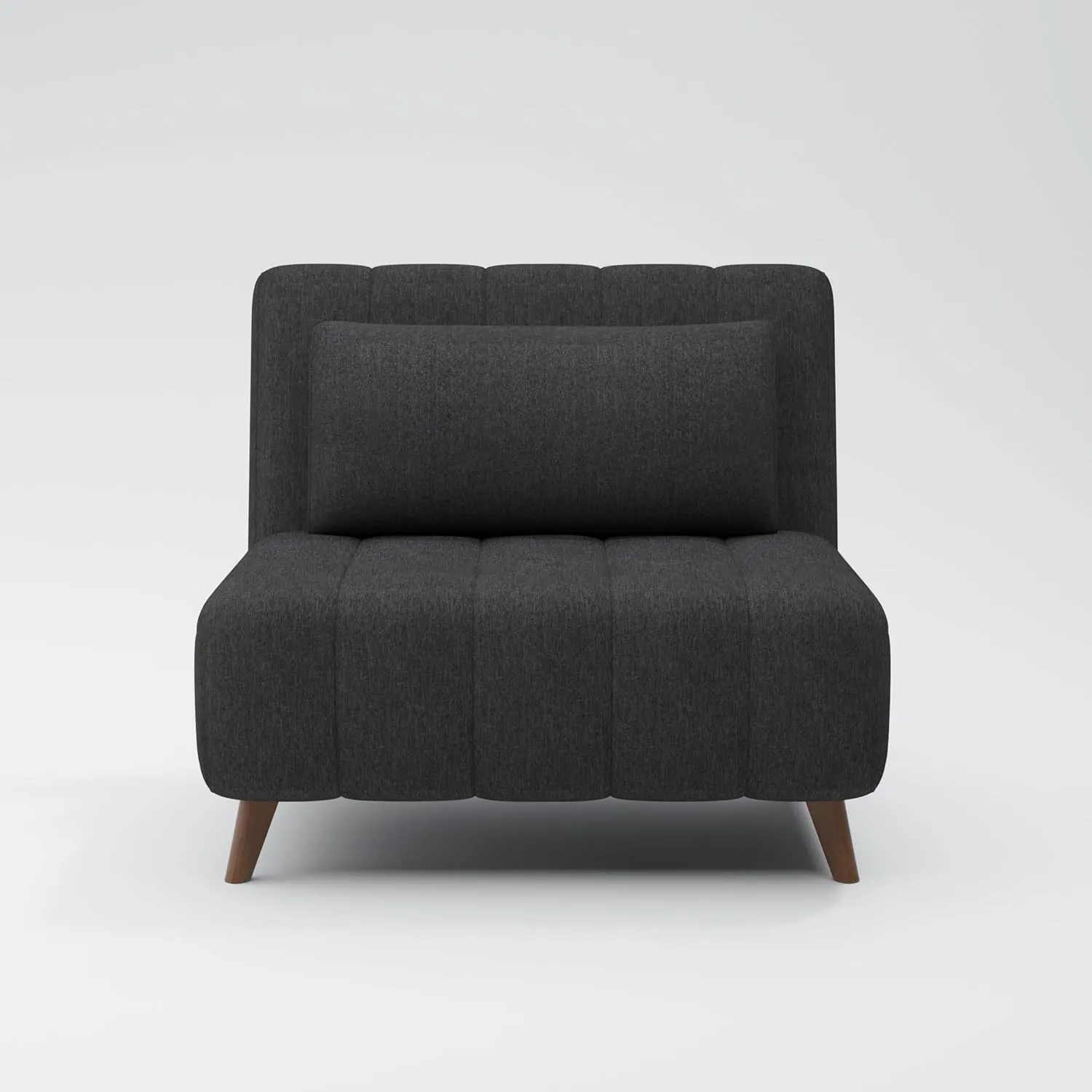 Artdeco Home 40" W Convertible Futon Chair with Matching Pillow(s) for Small Space Living Room and Apartment (Springfield, Charcoal)