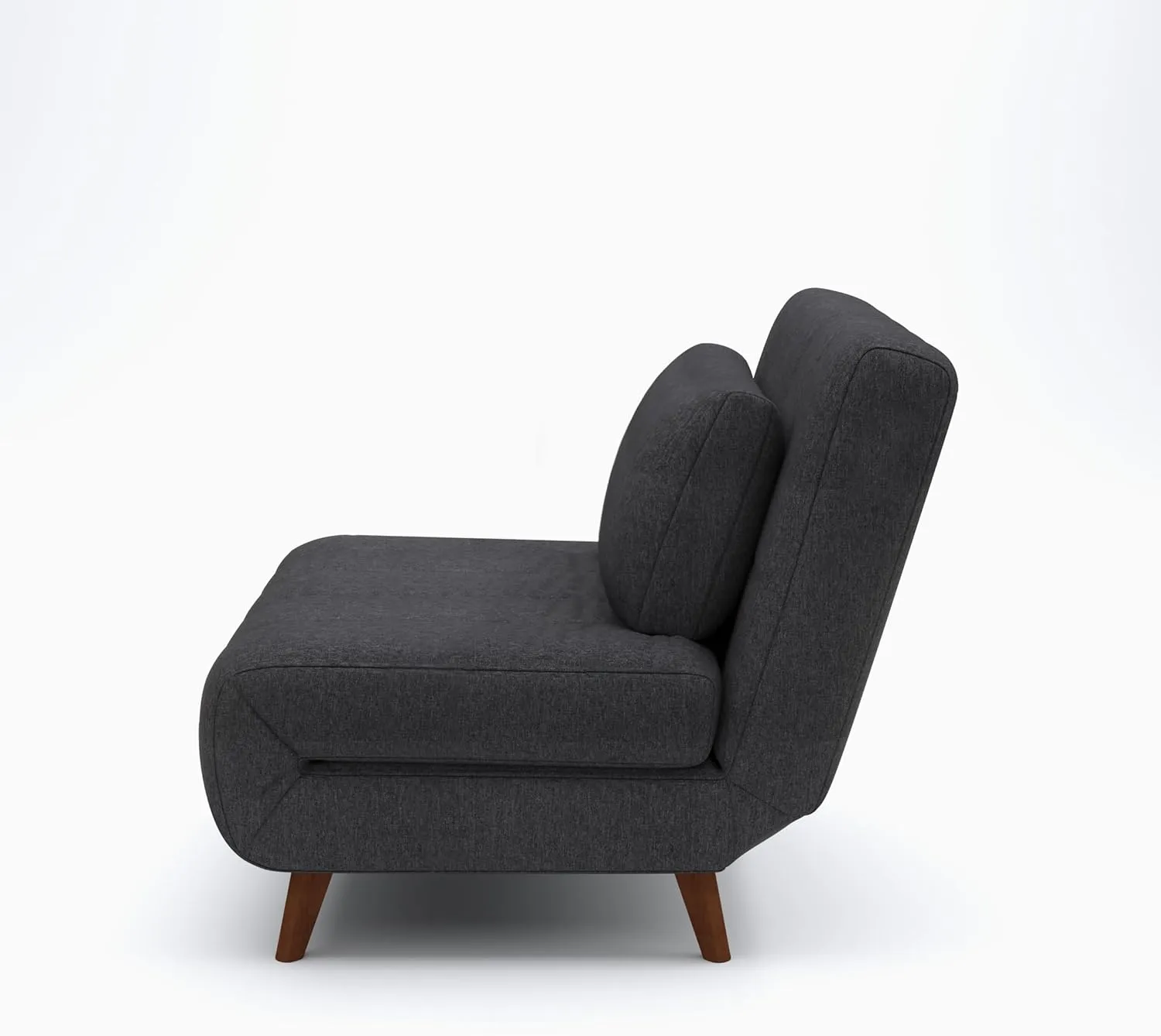 Artdeco Home 40" W Convertible Futon Chair with Matching Pillow(s) for Small Space Living Room and Apartment (Springfield, Charcoal)