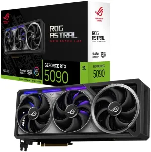 Asus ROG Astral GeForce RTX 5090 32GB GDDR7 Gaming Graphics Card (Nvidia GeForce RTX5090, Four Fans, 3.8 Slot Design, PCIe 5.0, 2X HDMI 2.1b, 3X DisplayPort 2.1a, ROG-ASTRAL-RTX5090-32G-GAMING)