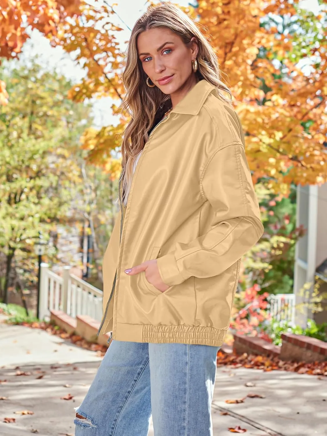 AUTOMET Womens Oversized Leather Jackets Faux Suede Fall Fashion Motorcycle Coats Winter Outfits Clothes Y2k Tops