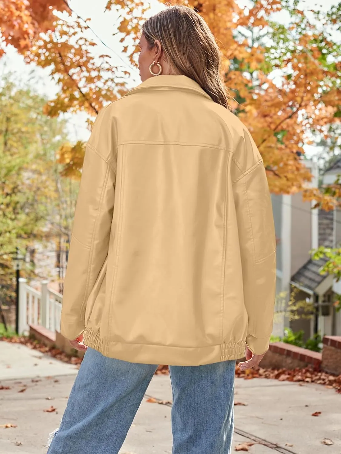 AUTOMET Womens Oversized Leather Jackets Faux Suede Fall Fashion Motorcycle Coats Winter Outfits Clothes Y2k Tops