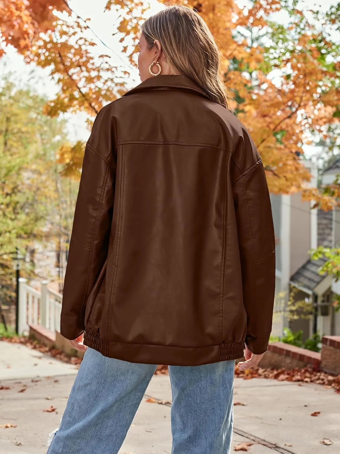 AUTOMET Womens Oversized Leather Jackets Faux Suede Fall Fashion Motorcycle Coats Winter Outfits Clothes Y2k Tops