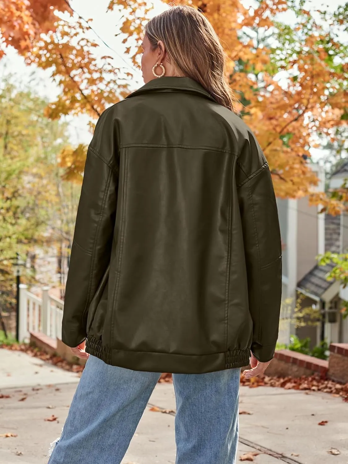 AUTOMET Womens Oversized Leather Jackets Faux Suede Fall Fashion Motorcycle Coats Winter Outfits Clothes Y2k Tops