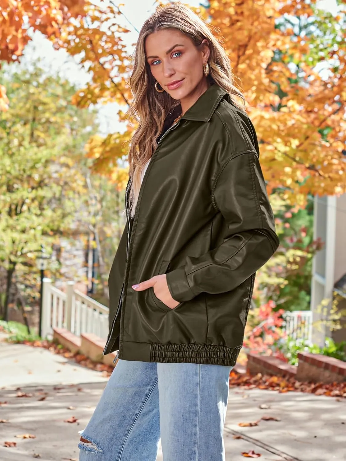 AUTOMET Womens Oversized Leather Jackets Faux Suede Fall Fashion Motorcycle Coats Winter Outfits Clothes Y2k Tops