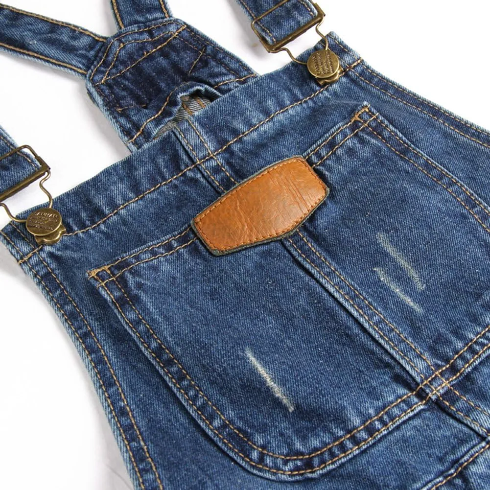 AvaCostume Women's Adjustable Strap Ripped Denim Overalls