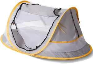 Baby Beach Pop Up Tent, UPF 50  Sun Shade, Mosquito Net, Sun Shelter for Girls Boys, Beach Umbrella for Infant (Orange Pipe)