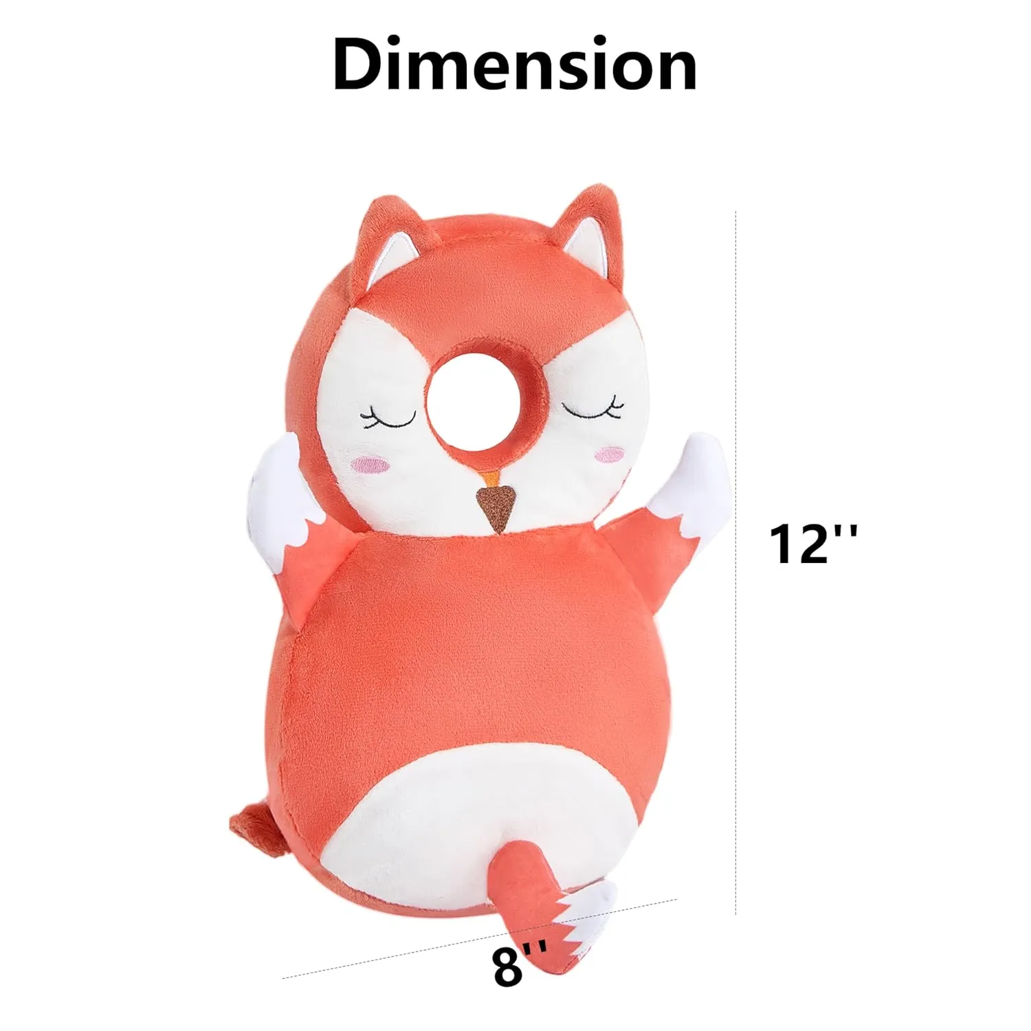 Baby Head Back Protector Backpack Toddler Safety Protector Cushion Pad Soft, Adjustable and Lightweight Design for Safe Walking and Crawling Toddlers Girls and Boys(Fox)