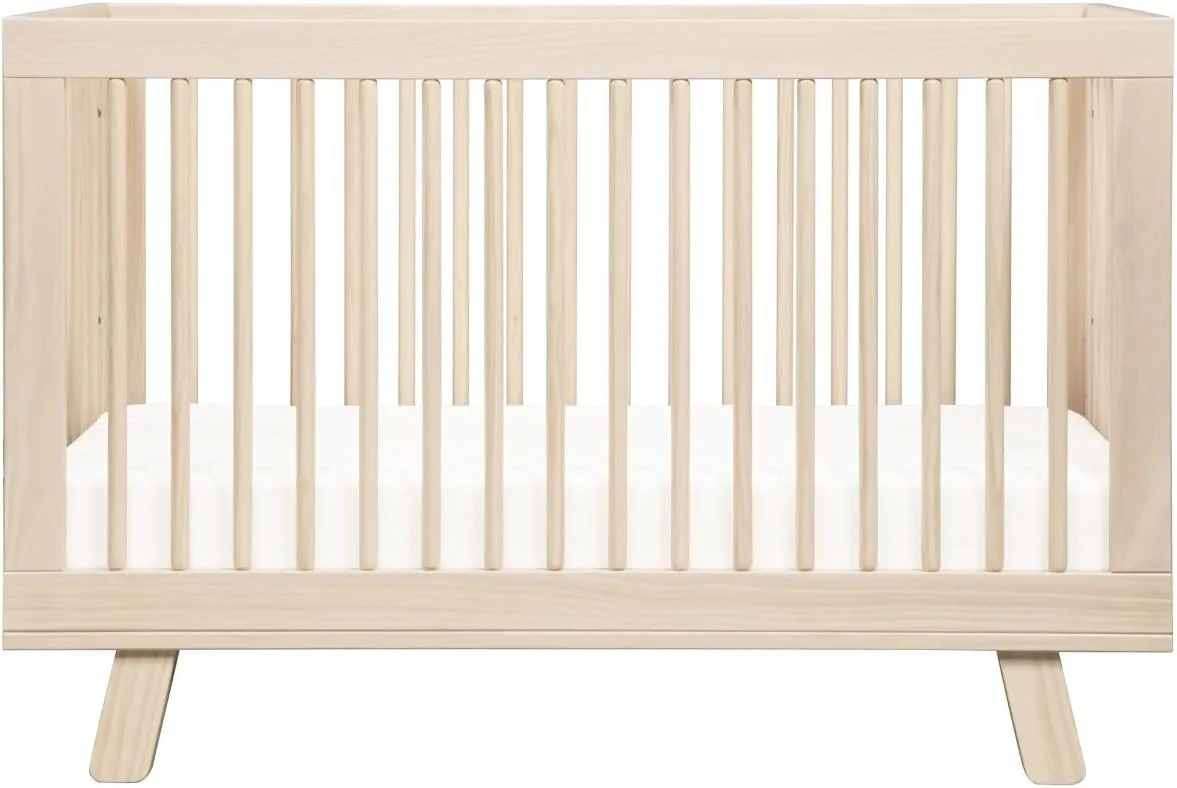 Babyletto Hudson 3-in-1 Convertible Baby Crib - GREENGUARD Gold Certified - Convertible Crib to Toddler Bed and Daybed - Baby Bed with 4 Adjustable Heights - Wooden Crib - Washed Natural