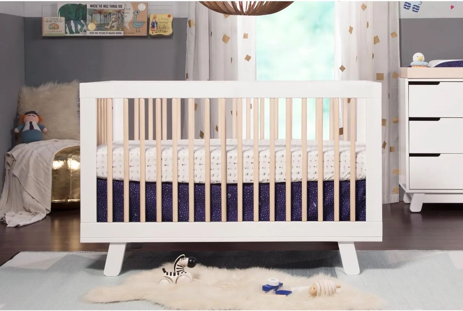 Babyletto Hudson 3-in-1 Convertible Baby Crib - GREENGUARD Gold Certified - Convertible Crib to Toddler Bed and Daybed - Baby Bed with 4 Adjustable Heights - Wooden Crib - Washed Natural