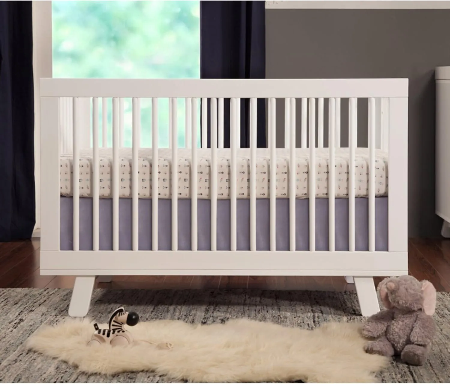 Babyletto Hudson 3-in-1 Convertible Baby Crib - GREENGUARD Gold Certified - Convertible Crib to Toddler Bed and Daybed - Baby Bed with 4 Adjustable Heights - Wooden Crib - Washed Natural