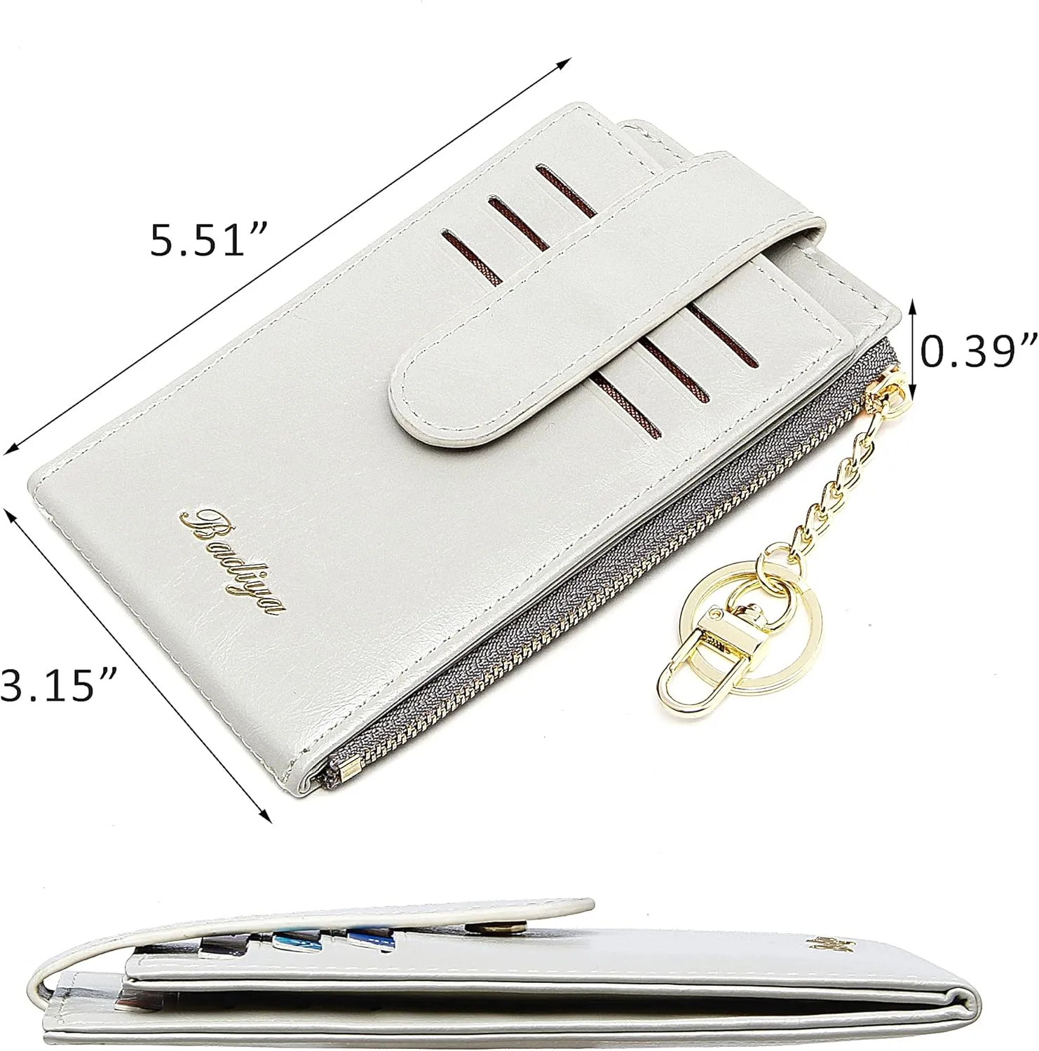 Badiya RFID Card Holder Wallet for Women Slim Wallets Bifold Multi Card Case Zipper Coin Purse