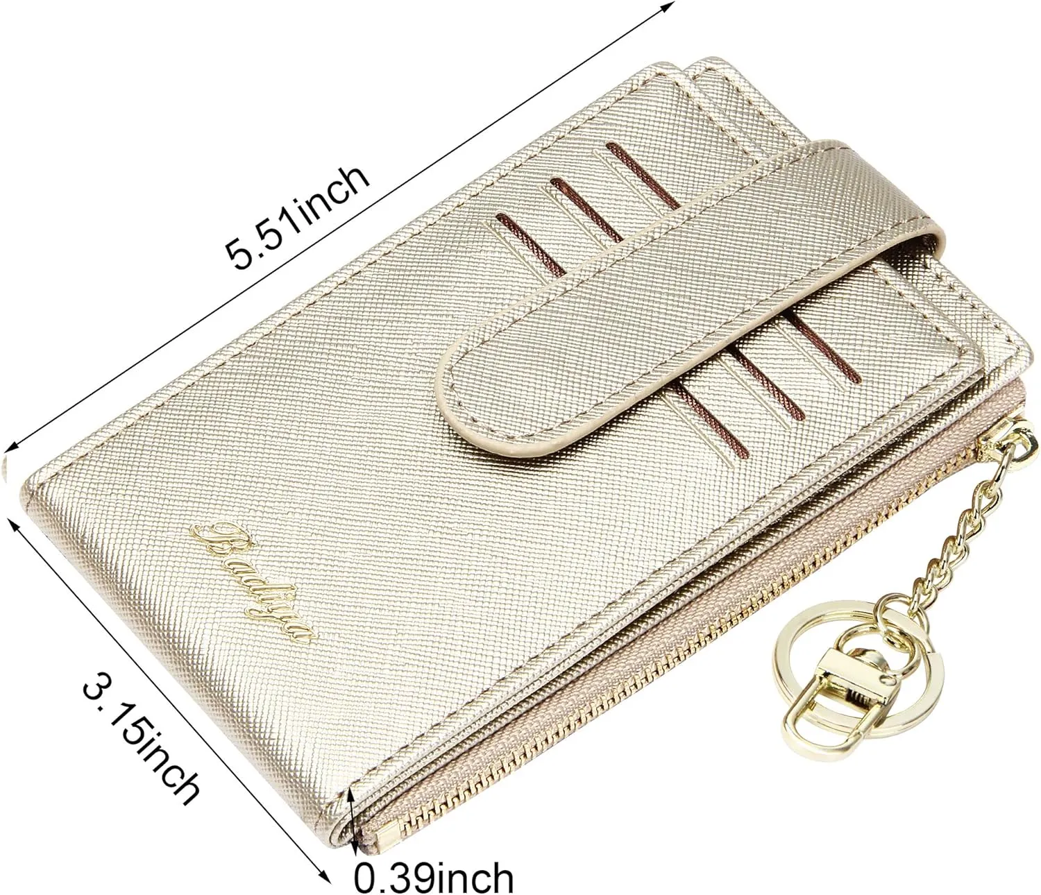 Badiya RFID Card Holder Wallet for Women Slim Wallets Bifold Multi Card Case Zipper Coin Purse
