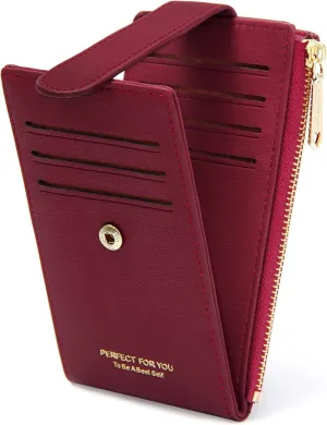 Badiya RFID Card Holder Wallet for Women Slim Wallets Bifold Multi Card Case Zipper Coin Purse