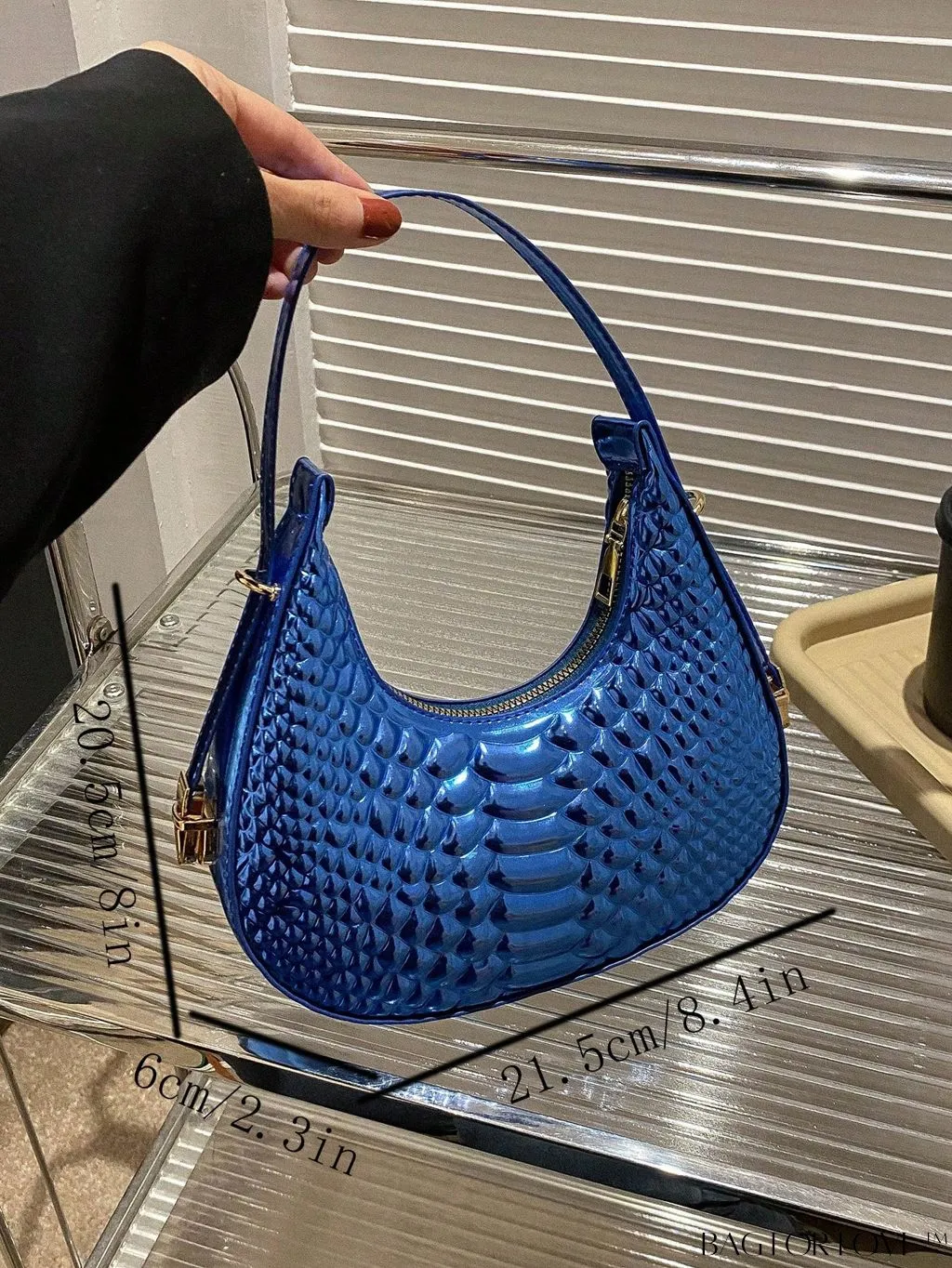 BagForLove - Stylish Green Crocodile Pattern Armpit Shoulder Bag - Fashionable and Trendy Design
