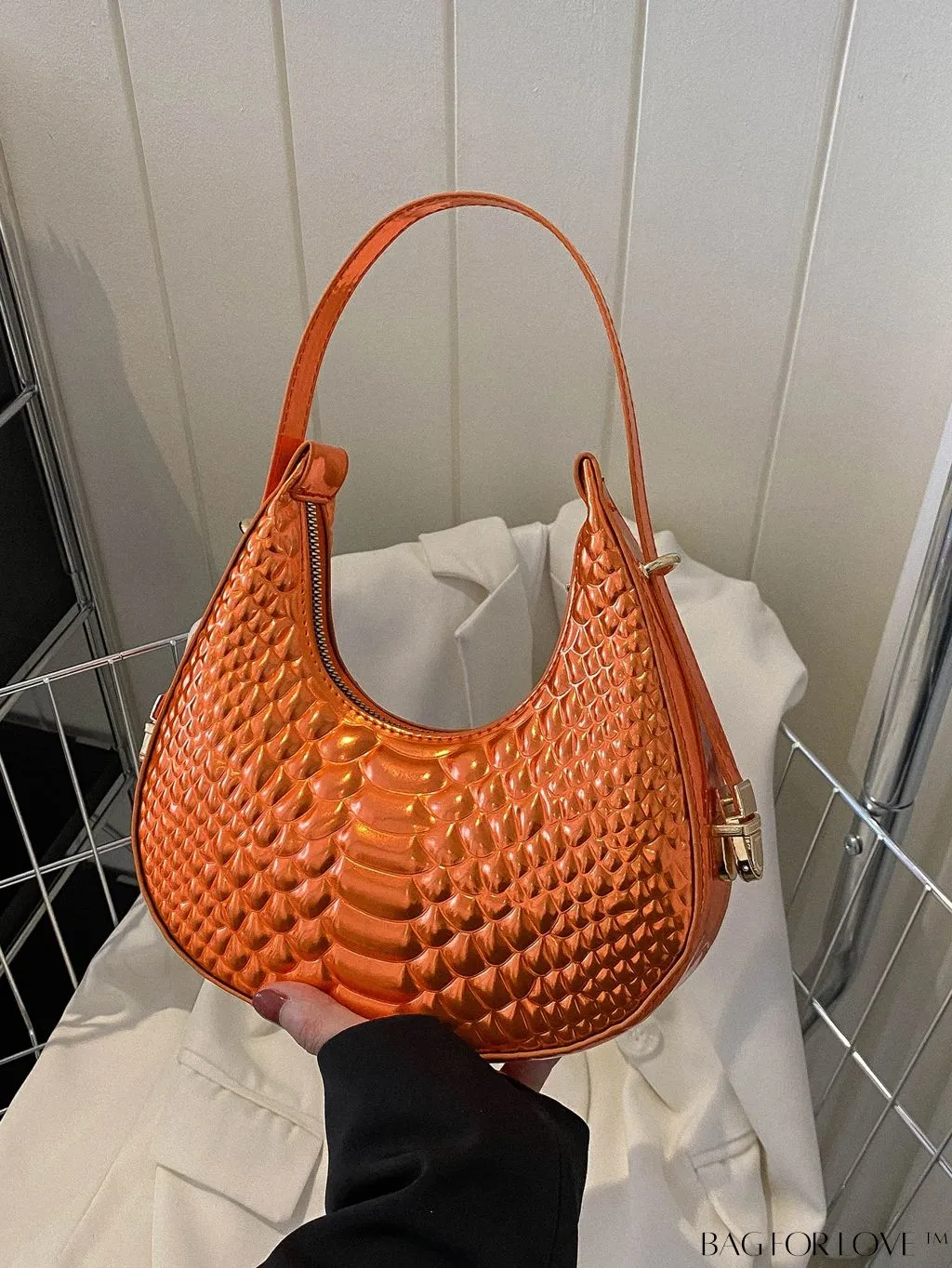 BagForLove - Stylish Green Crocodile Pattern Armpit Shoulder Bag - Fashionable and Trendy Design