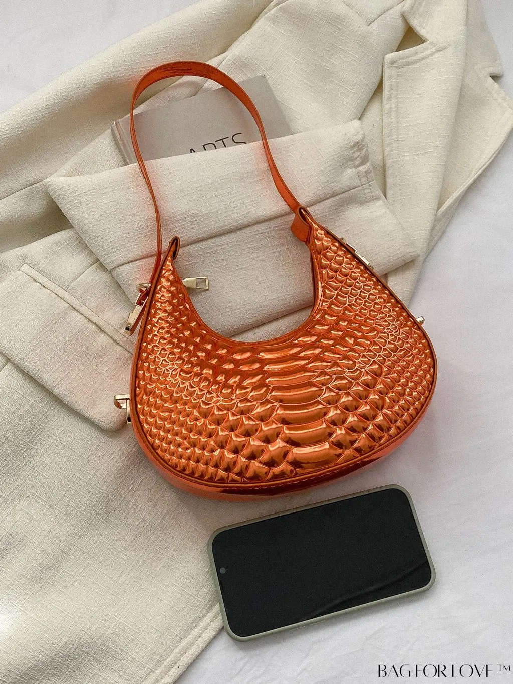 BagForLove - Stylish Green Crocodile Pattern Armpit Shoulder Bag - Fashionable and Trendy Design