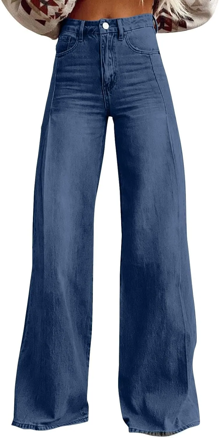 Baggy Jean for Women 2025 Summer Wide Leg Dark Wash 90s Jean Vintage Pant Y2K Streetwear Denim Pant