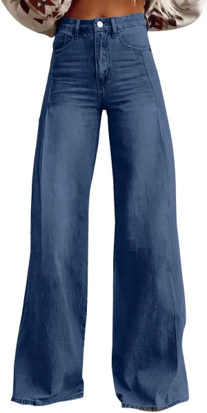 Baggy Jean for Women 2025 Summer Wide Leg Dark Wash 90s Jean Vintage Pant Y2K Streetwear Denim Pant