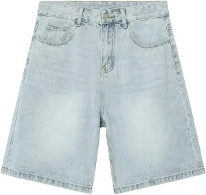 Baggy Jean Shorts for Men Casual Retro Loose Fit Denim Shorts