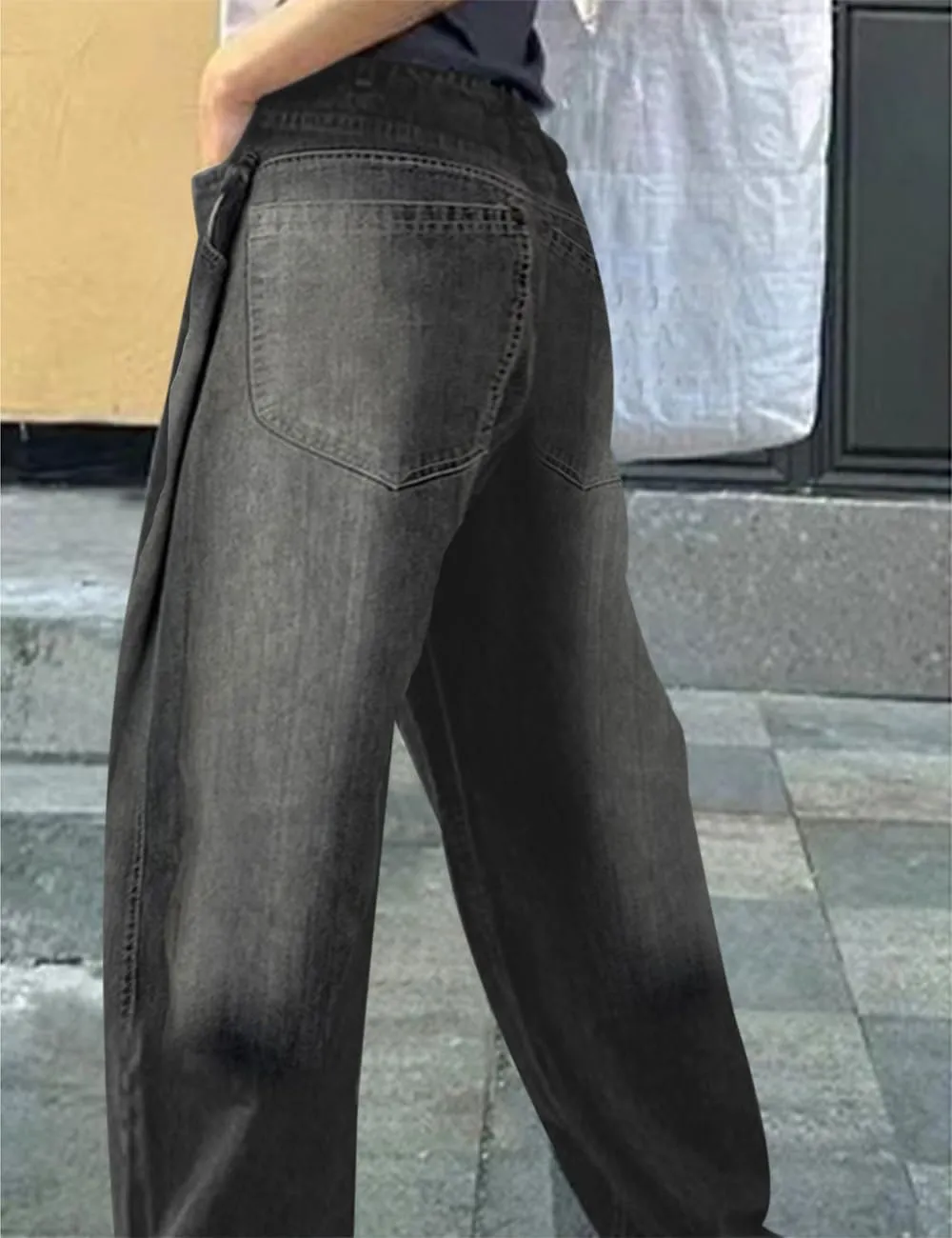 Baggy Wide Leg Jeans for Woman Boyfriend Y2k High Waisted Denim Pants for Teen Girls Loose Fit Vintage Trousers