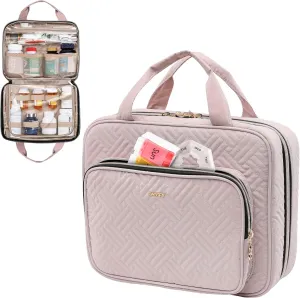 BAGSFY Medicine Bag for Traveling, Pill Bottle Organizer and Storage, Home Medication Bag, Vitamin Bottle Carrying Case Large Purple (Comes with Weekly Pill Organizer)
