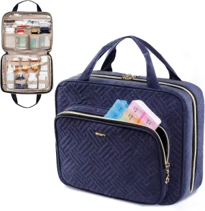 BAGSFY Medicine Bag for Traveling, Pill Bottle Organizer and Storage, Home Medication Bag, Vitamin Bottle Carrying Case Large Purple (Comes with Weekly Pill Organizer)