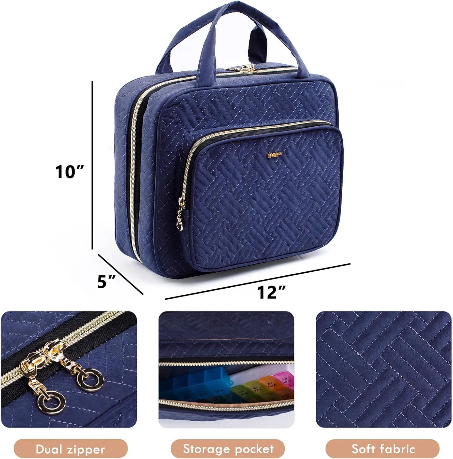 BAGSFY Medicine Bag for Traveling, Pill Bottle Organizer and Storage, Home Medication Bag, Vitamin Bottle Carrying Case Large Purple (Comes with Weekly Pill Organizer)
